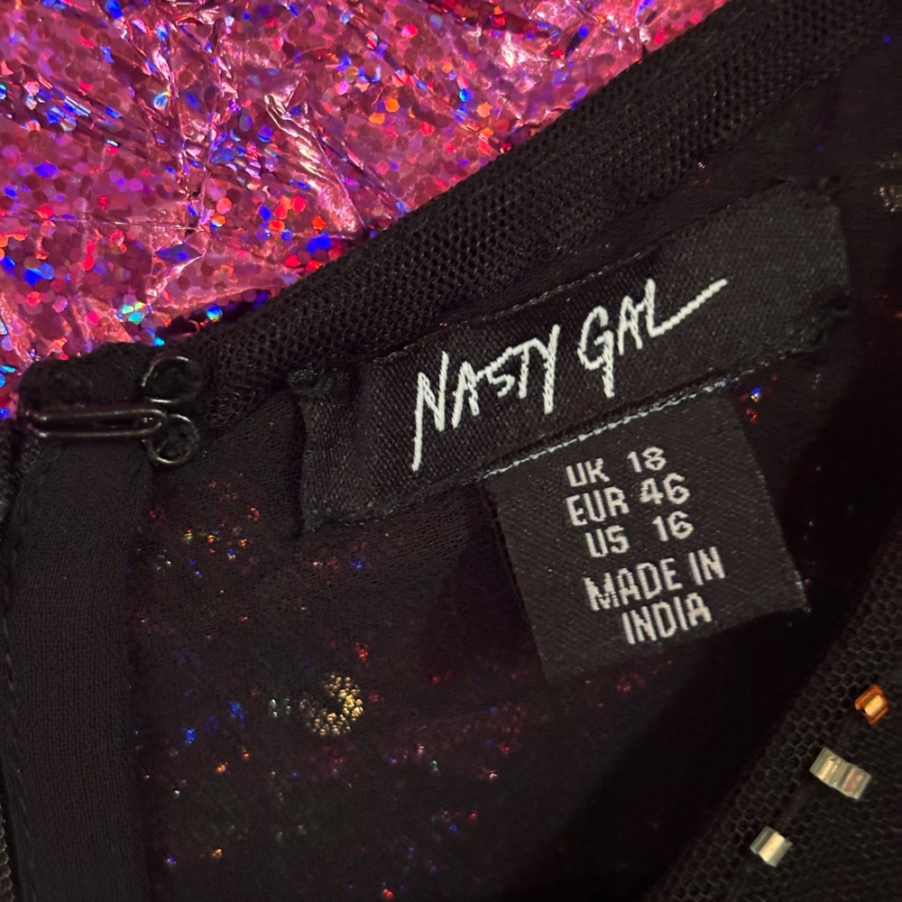 NastyGal Tassel Beaded Mini Shift Dress In Black - Picture 15 of 16